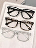 1 Pair Minimalist Elegant Multi-Function Multi-Color Geometric Transparent Full-Frame Women's Non-Prescription Glasses, High Toughness Plastic Material Lightweight And Comfortable, Suitable For All Face Shapes, Slimming Effect, Suitable For Daily Makeup