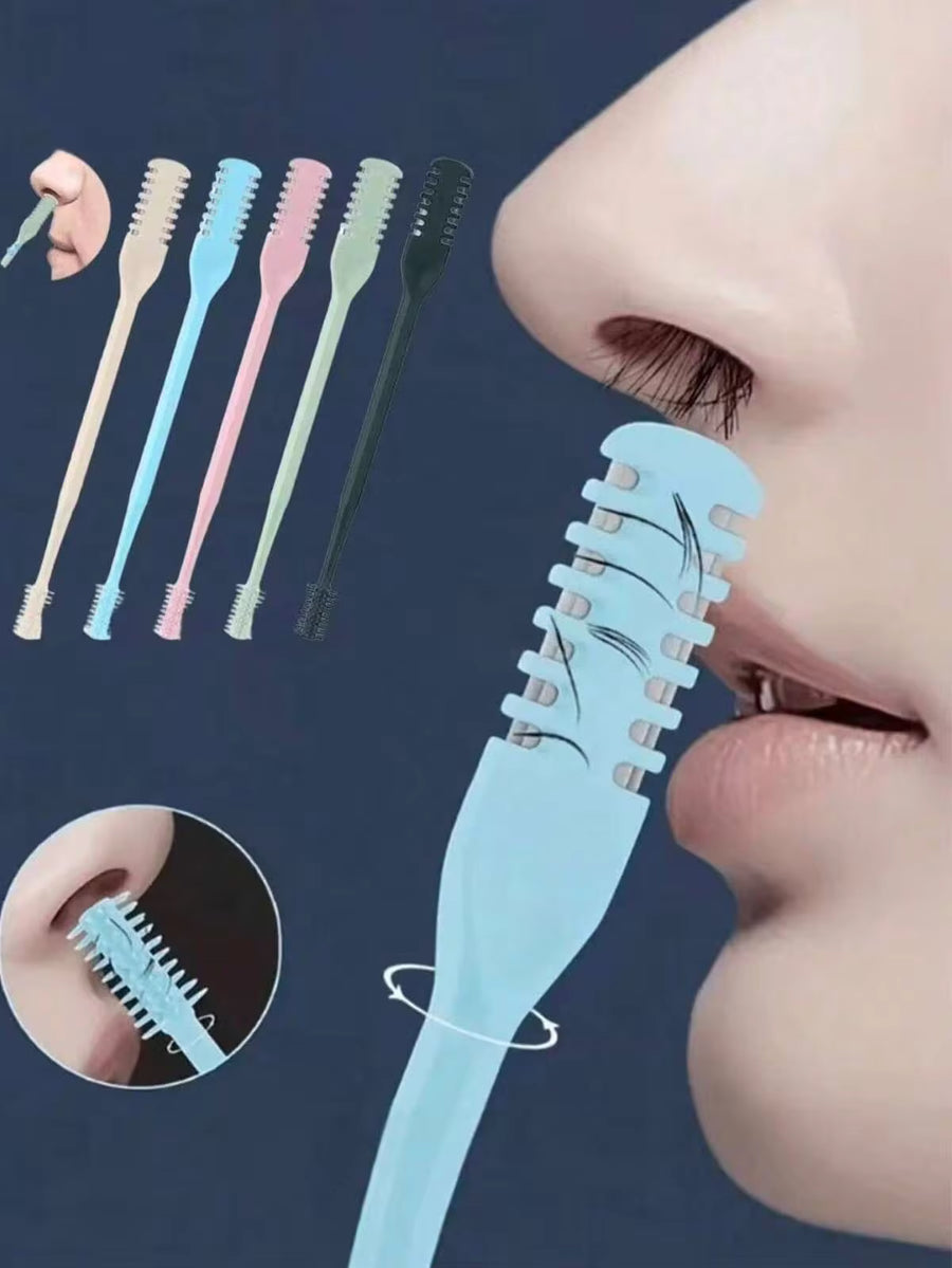 2-In-1 Manual Nose Hair Trimmer, Double-Sided Nose Hair Clipper, Nose Hair Removal Tool, Washable 360° Rotating Nose Hair Cleaner, Portable And Easy To Use, Suitable For Men And Women (Random Delivery)